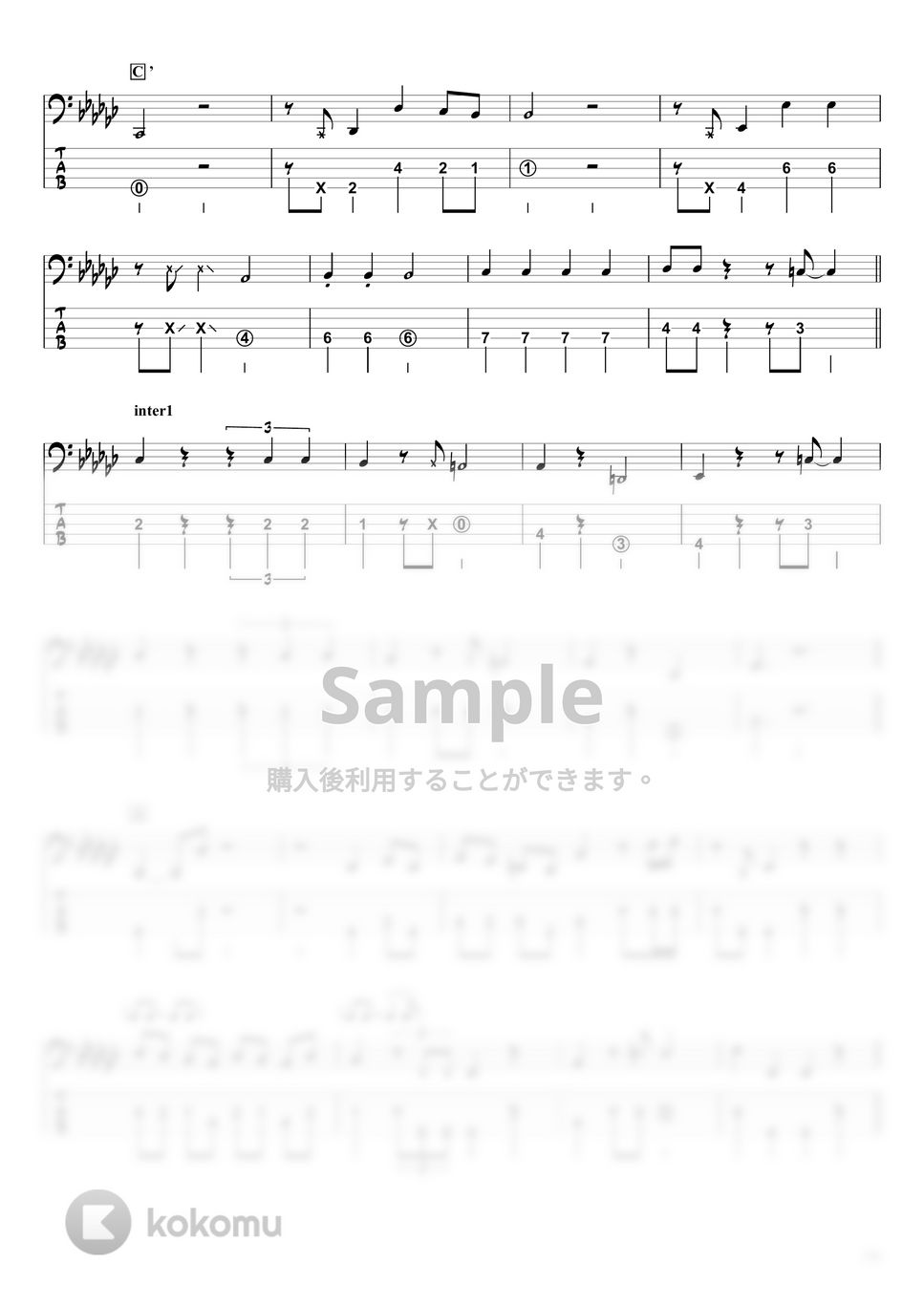 Ｏｆｆｉｃｉａｌ髭男ｄｉｓｍ - ＳＵＢＴＩＴＬＥ (ベースTAB譜☆5弦ベース対応) by swbass