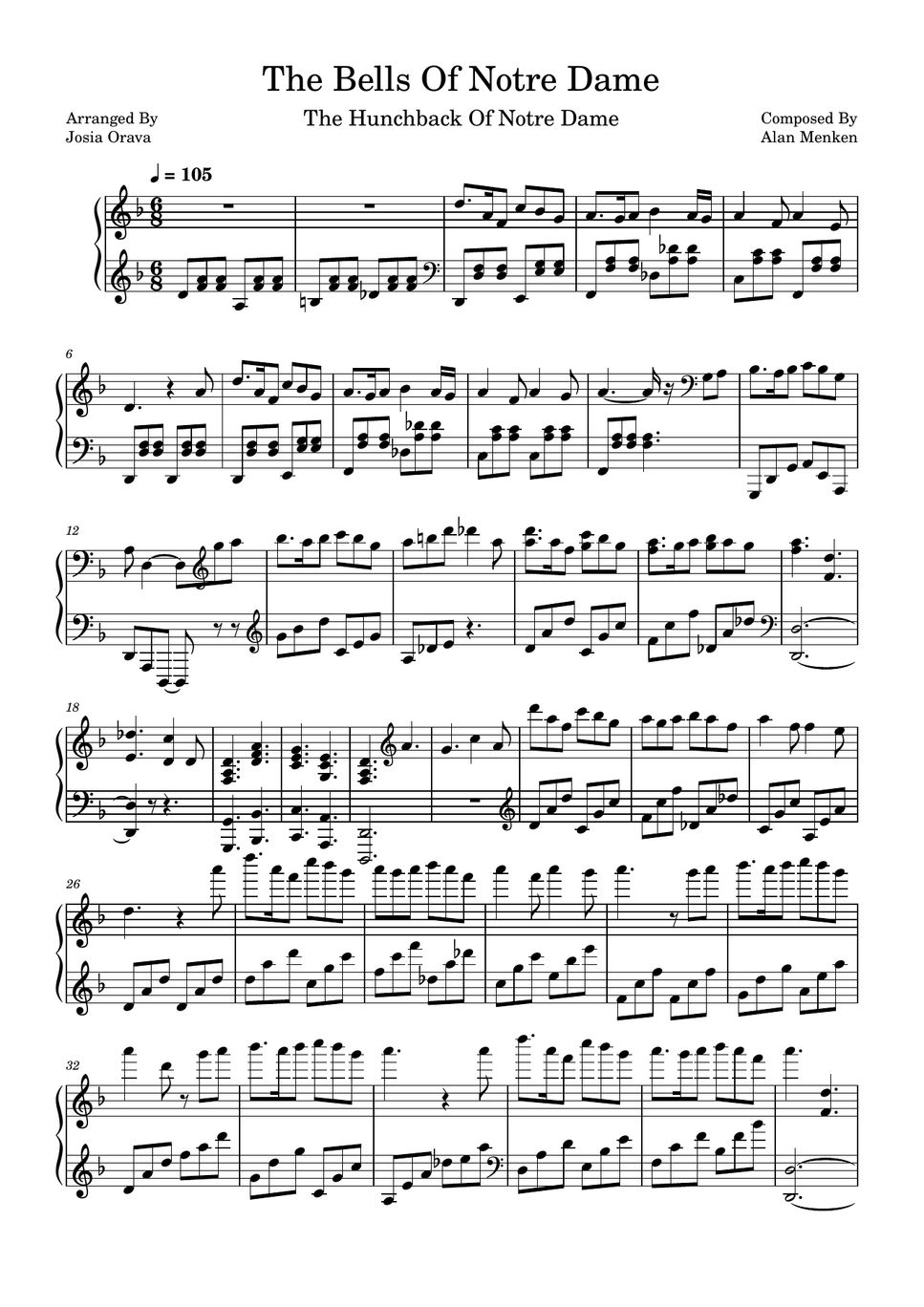 Alan Menken - The Hunchback Of Notre Dame - The Bells Of Notre Dame (Piano Sheet) by Josia Orava