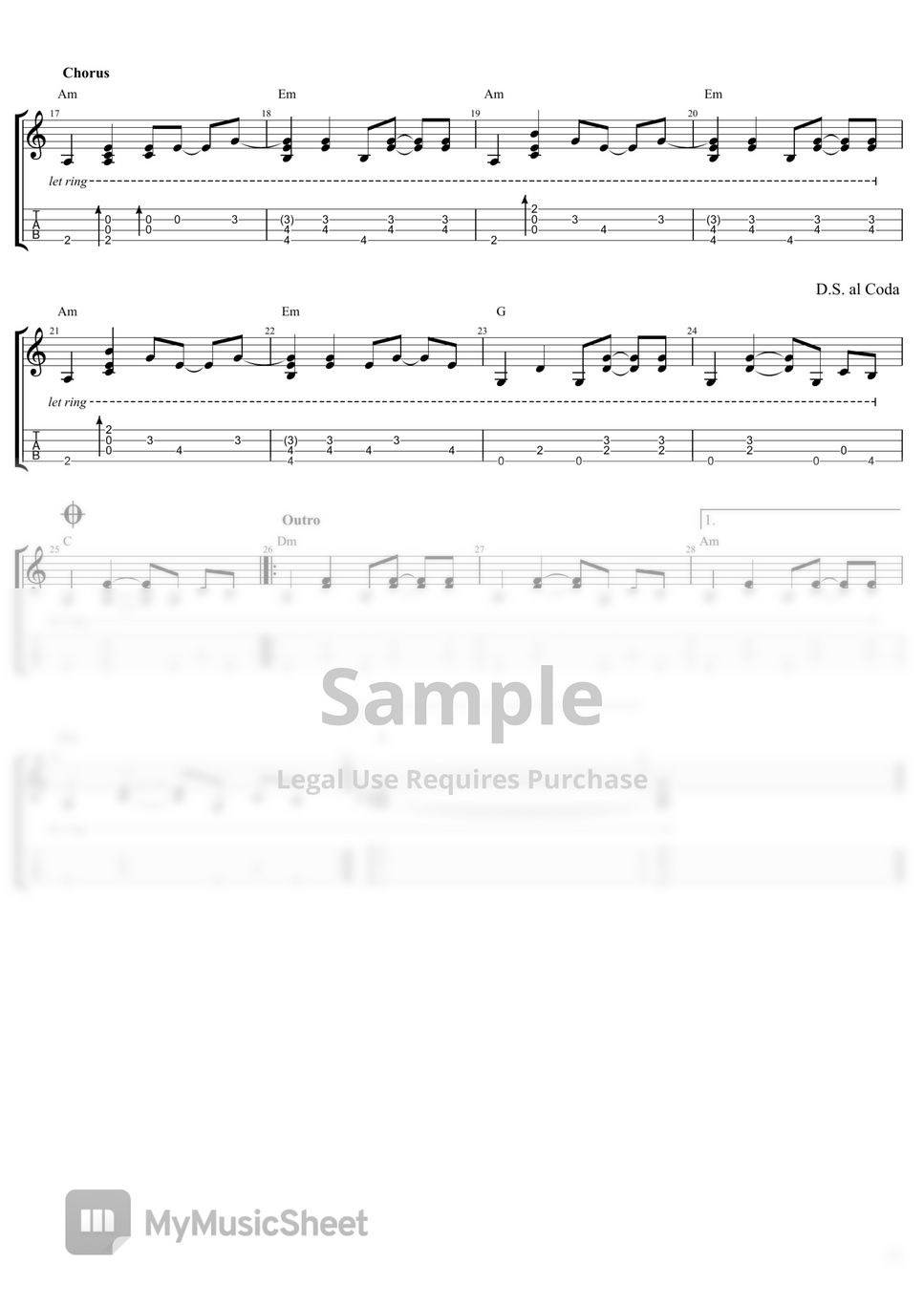 The Beatles - 'And I Love Her' Tab for Ukulele Finger Style (for 'Low G Tuning') by "Easy Musical Score & Tab"