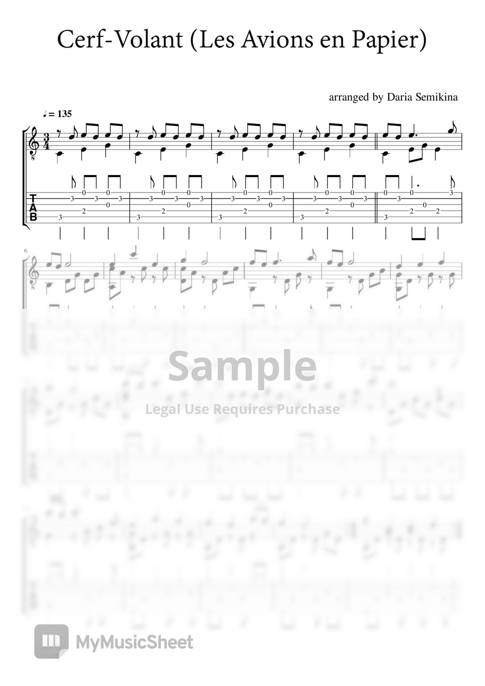 Cerf-volant-Les Choristes OST-The Chorus- Free Piano Sheet Music & Piano  Chords