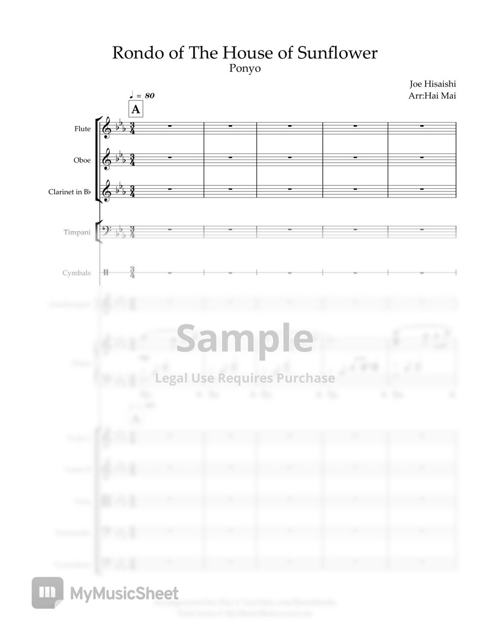 Joe Hisaishi - Rondo of The House of Sunflower for Orchestra - Score and Part by Hai Mai