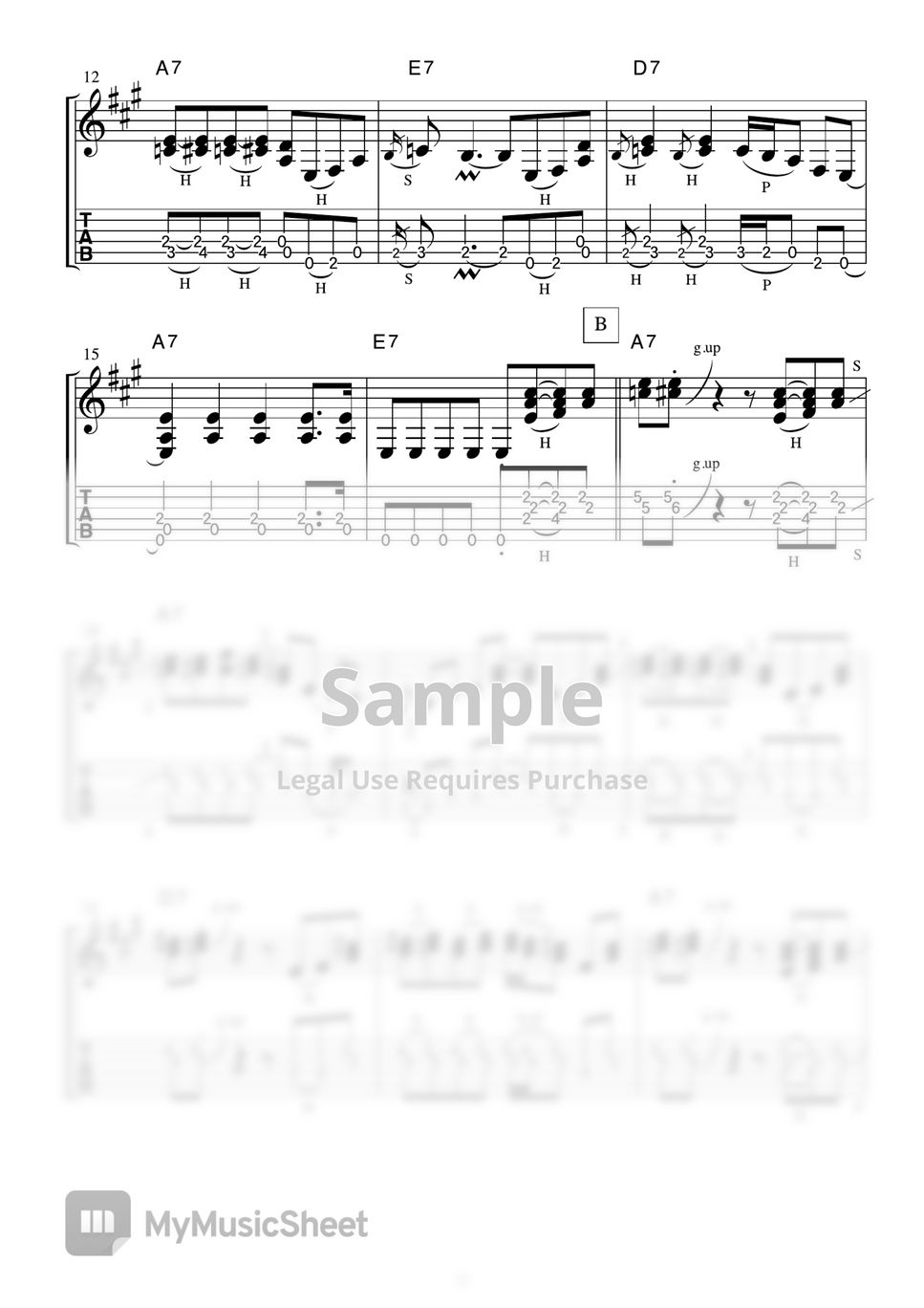 THE VENTURES YELLOW JACKET (VENTURES SOUND ELECTRIC GUITAR) Sheets by