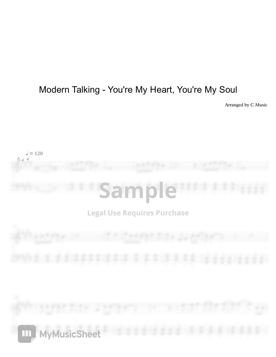 Modern Talking - You're My Heart, You're My Soul Partitura by C Music