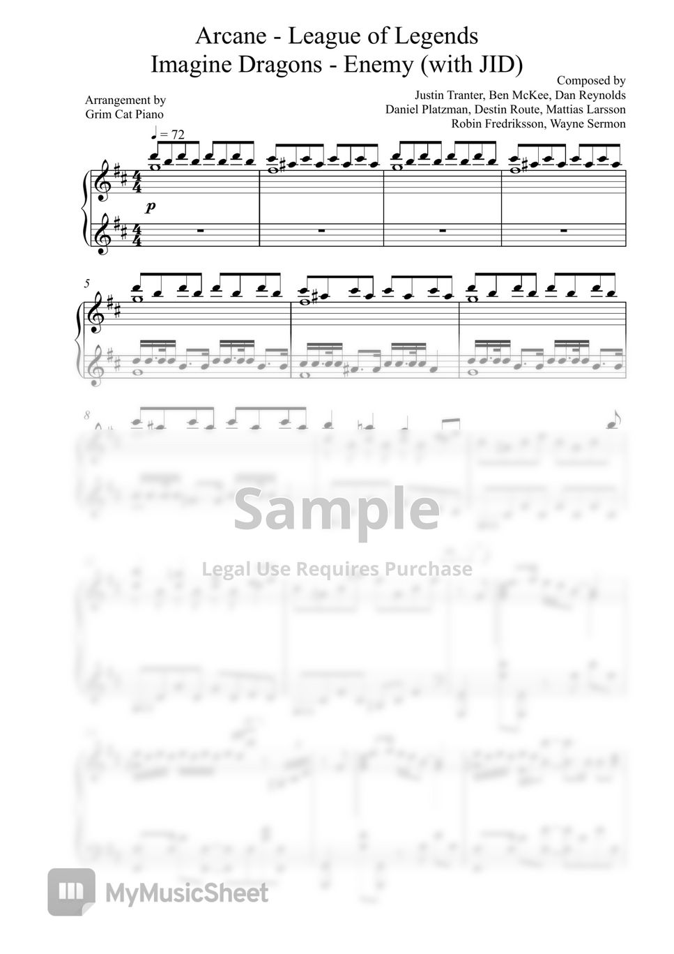 Arcane League of Legends Enemy (Imagrine Dragons) Sheets by Grim