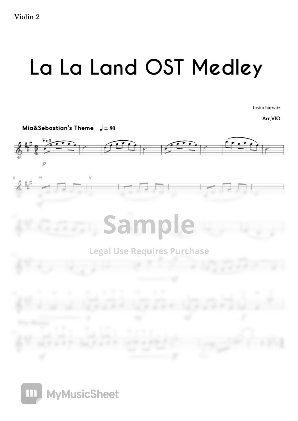 Justin hurwitz - La La Land OST Medley (for 4Violin) by VIO