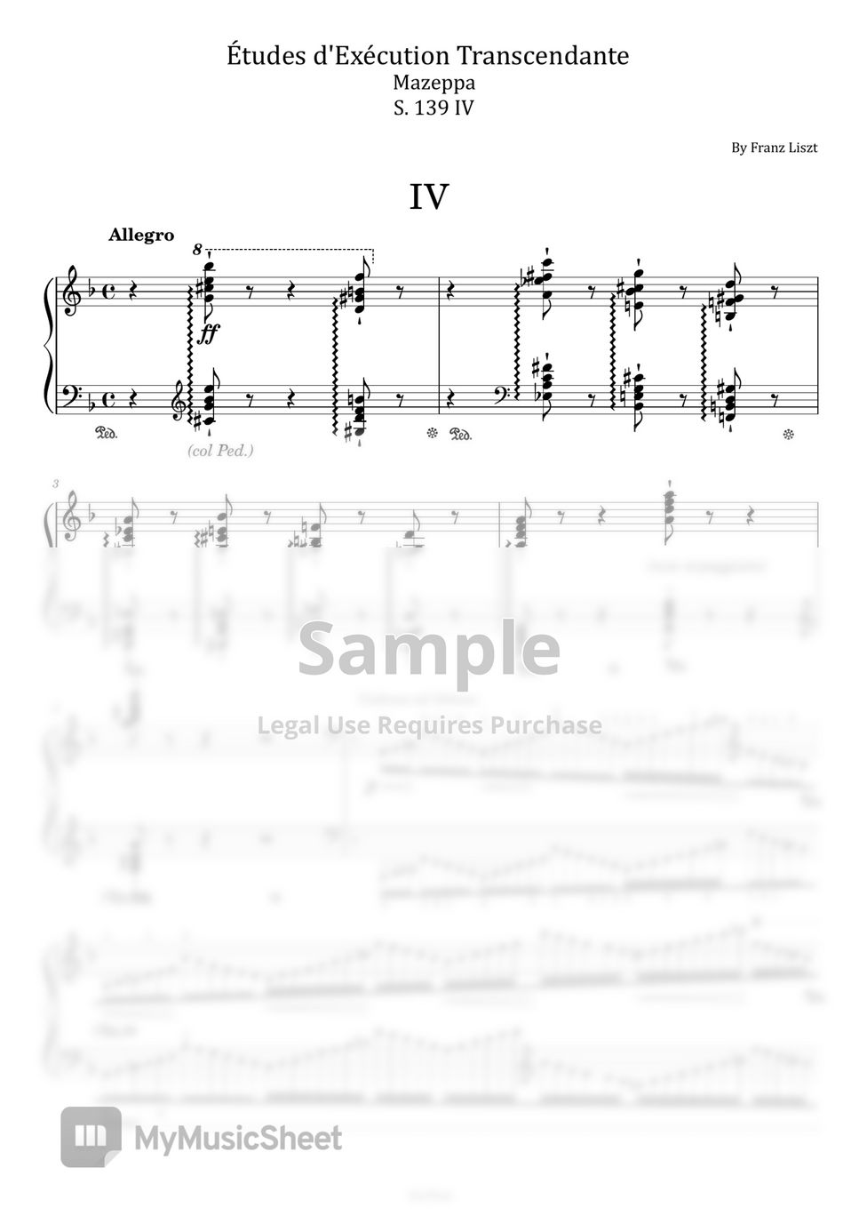 Franz Liszt - Mazeppa S. 139 No.4 - Études d'Exécution Transcendante (Original With Fingered - For Piano Solo) by poon