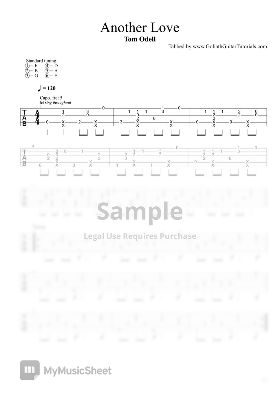 Tom Odell - Another Love by Goliath Guitar Tutorials