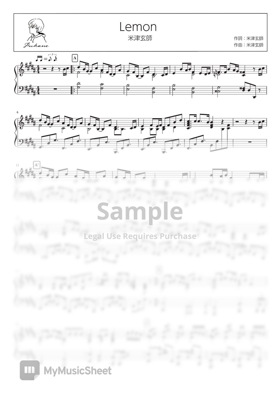 Kenshi Yonezu - Lemon (PianoSolo) by Fukane