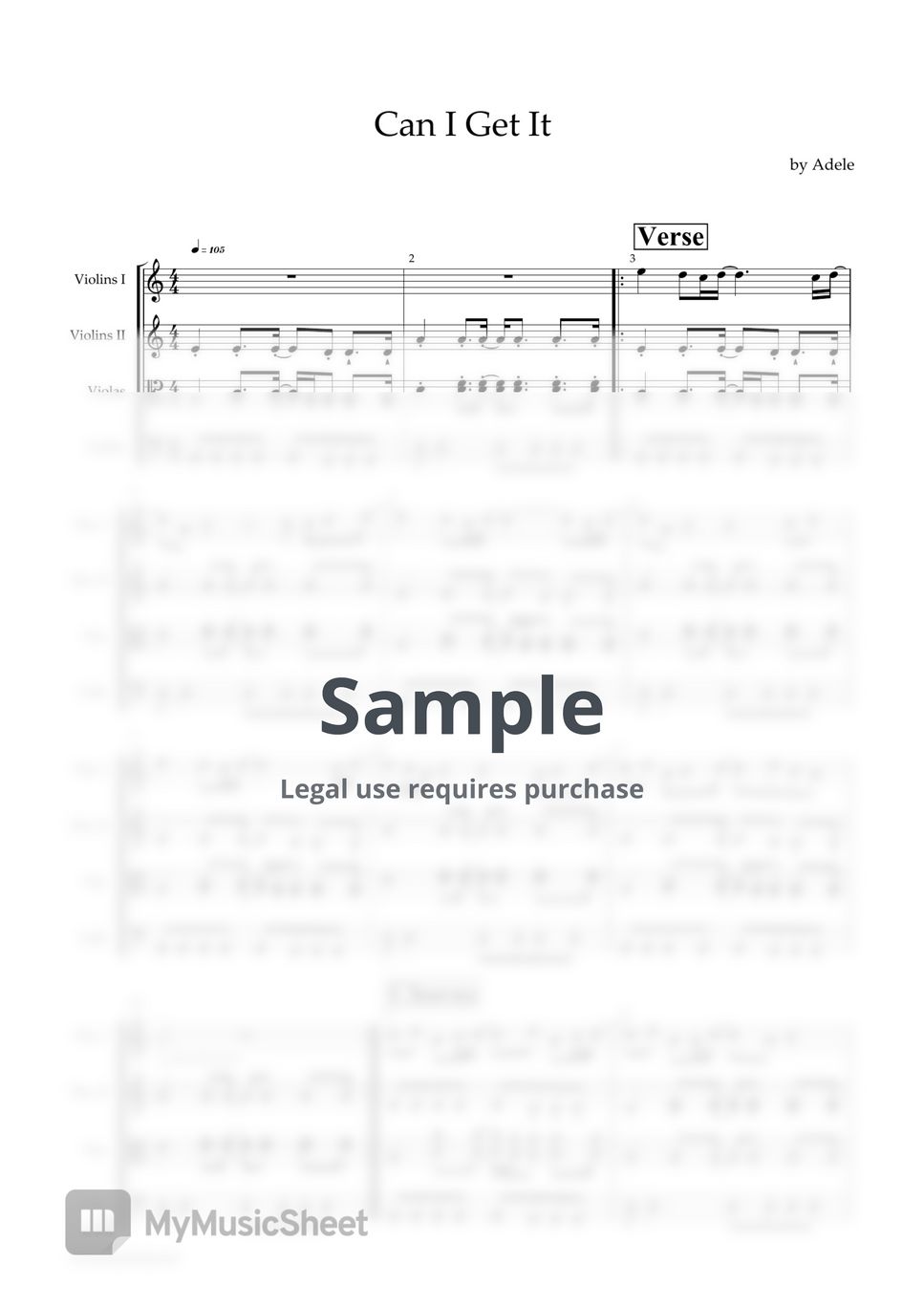 Adele - Can I Get It (score+parts) Sheets By Scoreproduction