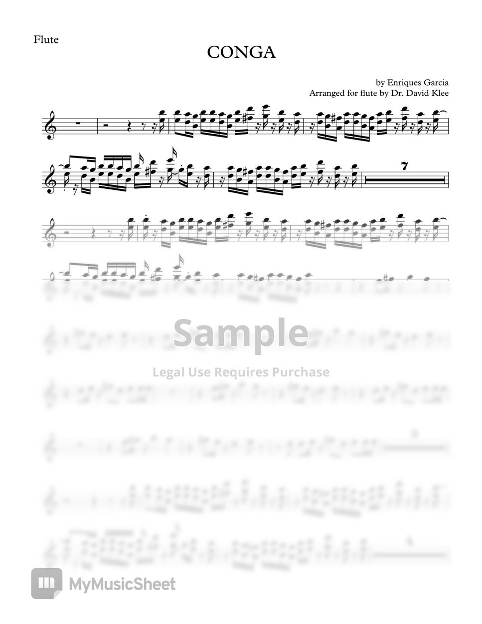 Gloria Estefan Conga Sheets by Dr. David klee