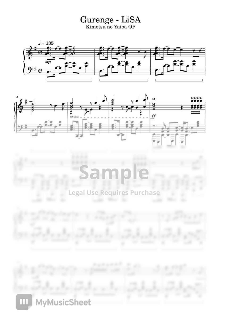 LiSA - Gurenge - LiSA (Kimetsu no Yaiba OP) Piano by BWC Piano Tutorial