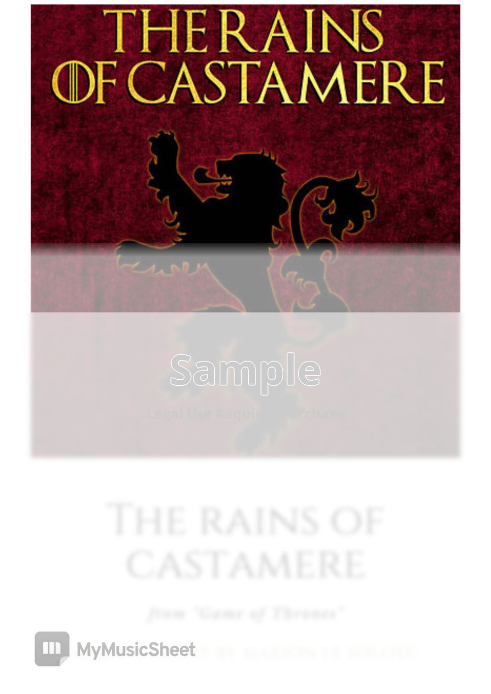 Game of Thrones - The Rains of Castamere by Marion Le Solliec