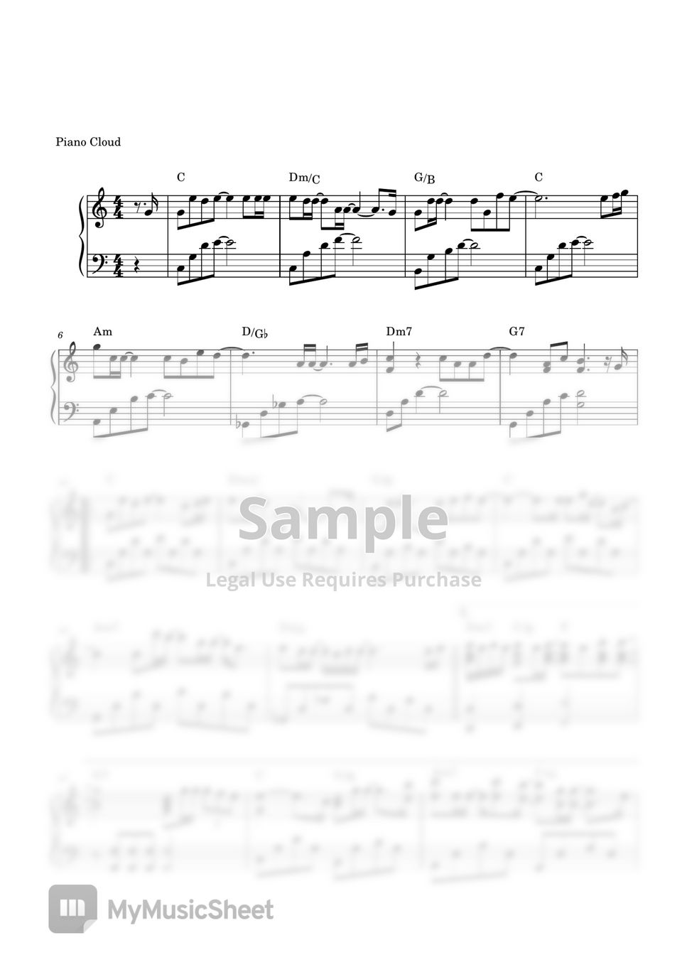  ckey sheets by piano cloud
