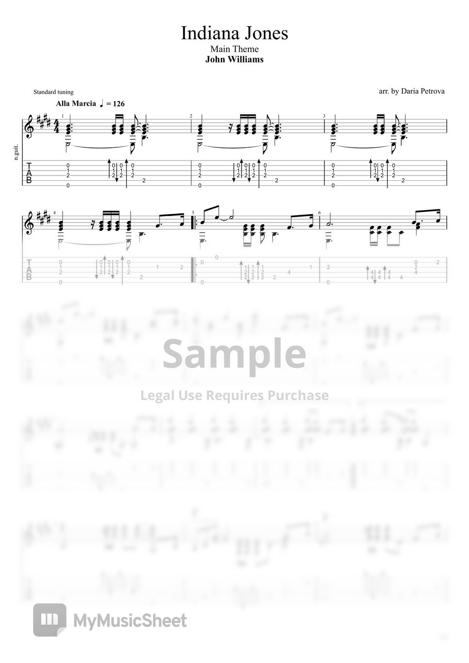 John Williams Indiana Jones Main Theme (Fingerstyle Guitar