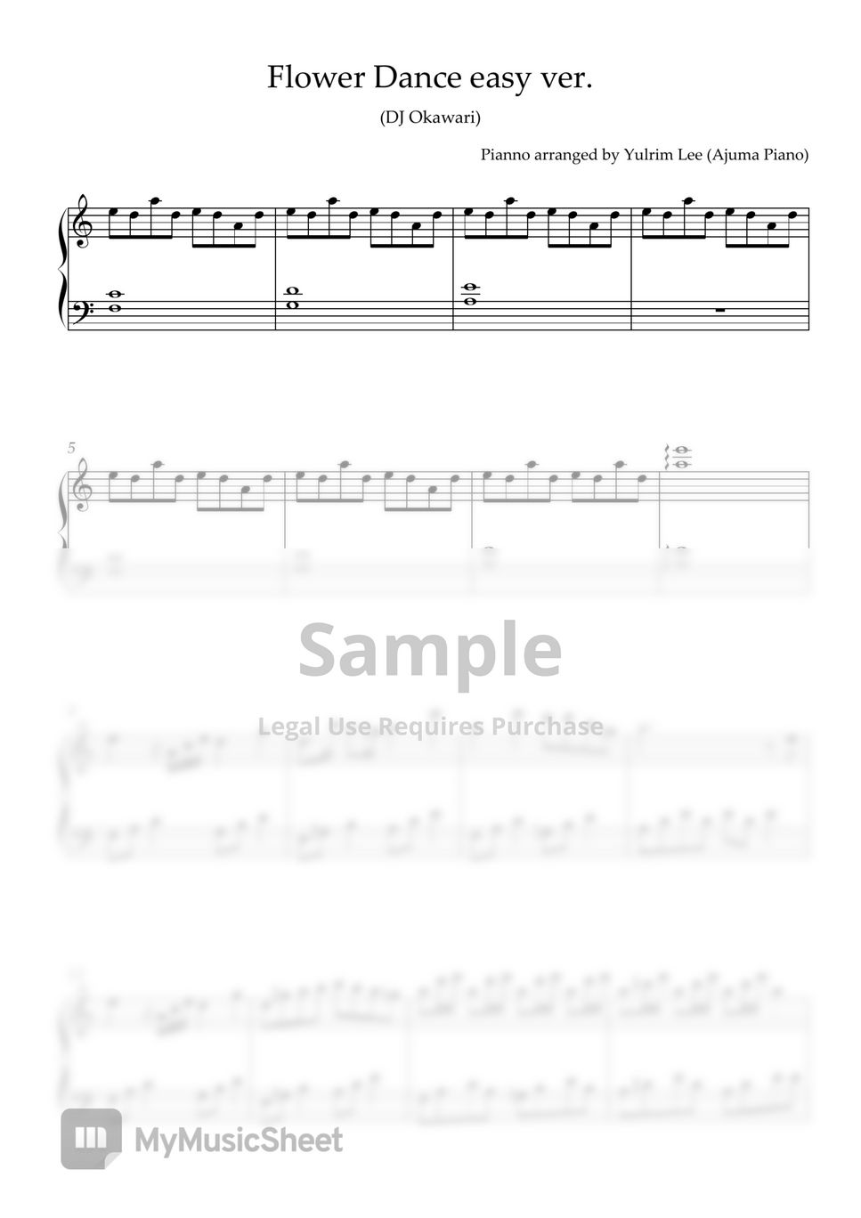 DJ Okawari - フラワーダンス (Piano solo Easy Ver.) by Yulrim Lee