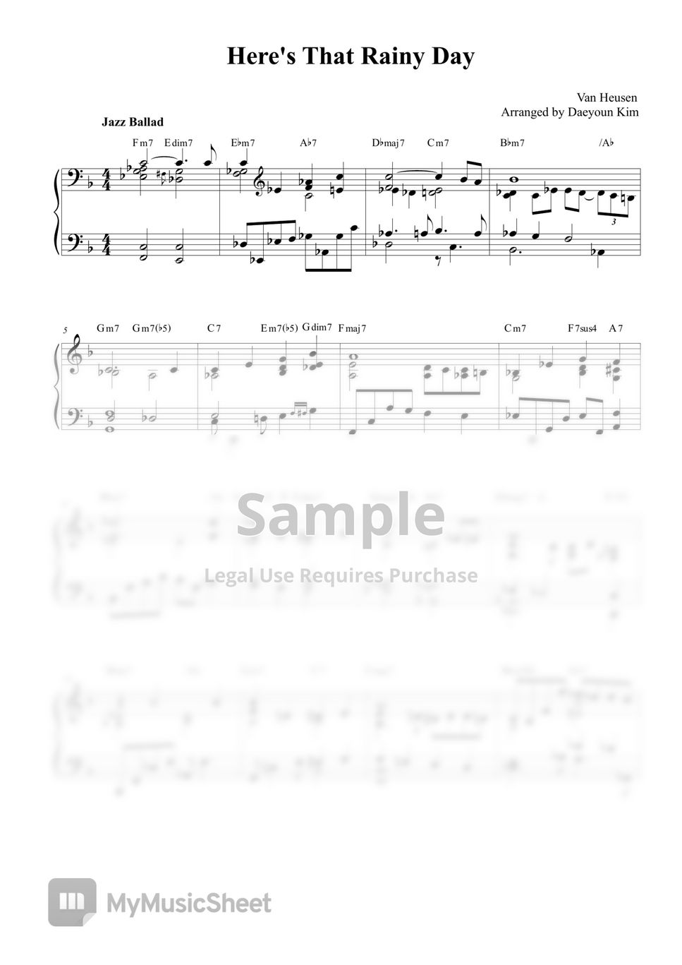 Van Heusen Here's That Rainy Day Sheets by Daeyoun Kim