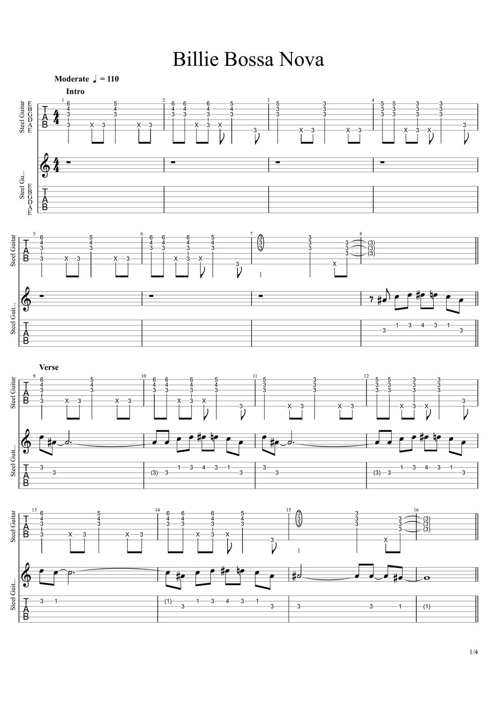 Billie Eilish Billie Bossa Nova (Guitar Cover) Sheet by Scott's Guitar