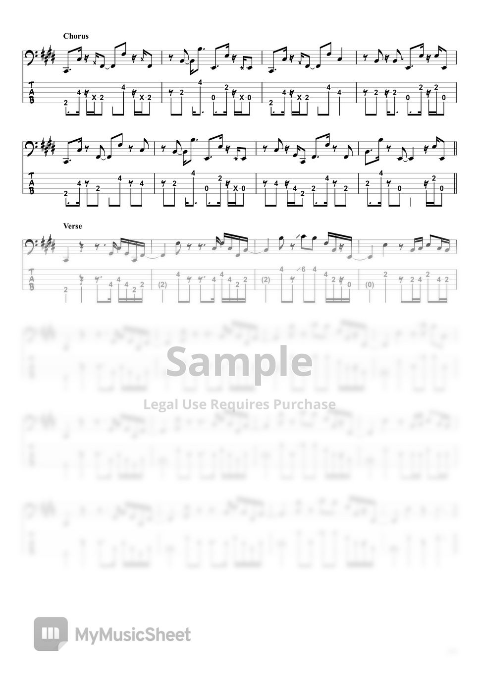 Bts dynamite basstab 4strings sheets by swbass