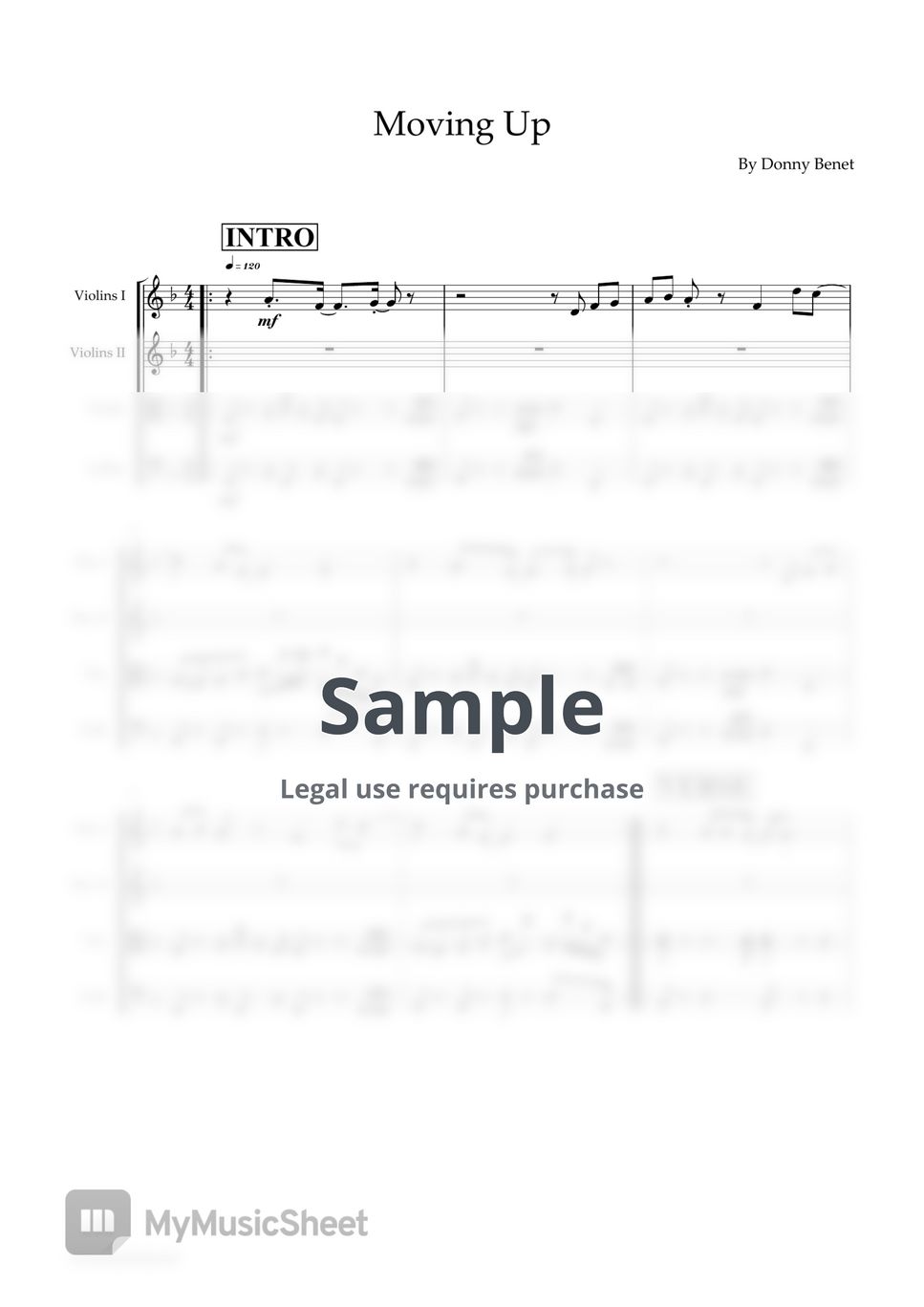 Donny Benet - Moving Up (for string quartet Score + Parts) by ScoreProduction