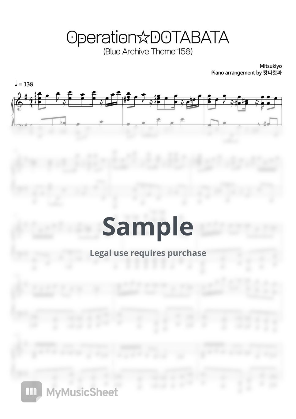 Blue Archive Operationdotabata Theme 159 Sheets By Kappakappa Piano