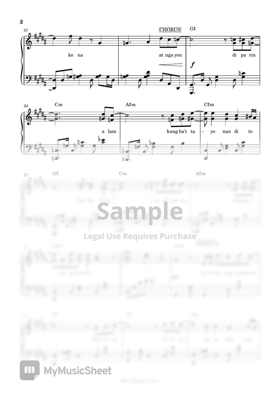Eraserheads Spoliarium (piano sheet music) Sheets by Mel's Music Corner