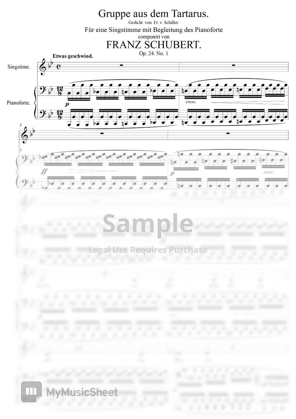 F. Schubert - Gruppe aus dem Tartarus D.583(Bb Major) (Voice and Piano) by WindU