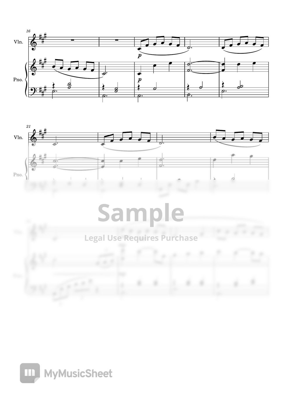 Mia and Sebastian's Theme - La La Land for Violin and Piano Sheets by ...