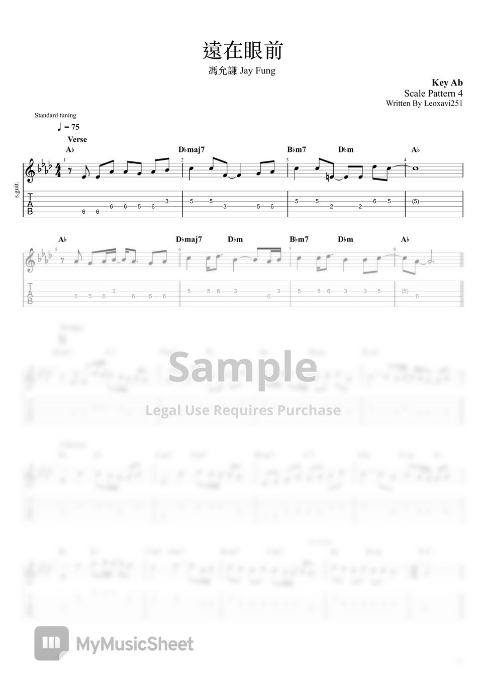 jay-fung-not-too-far-away-guitar-tab-melody-and-chords