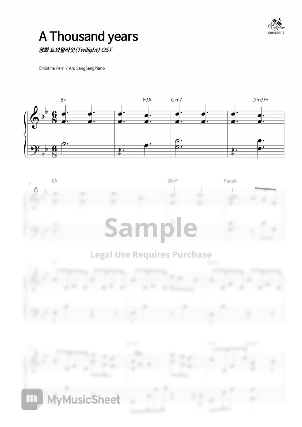 A Thousand Years Chorus Piano Sheet Music 0351