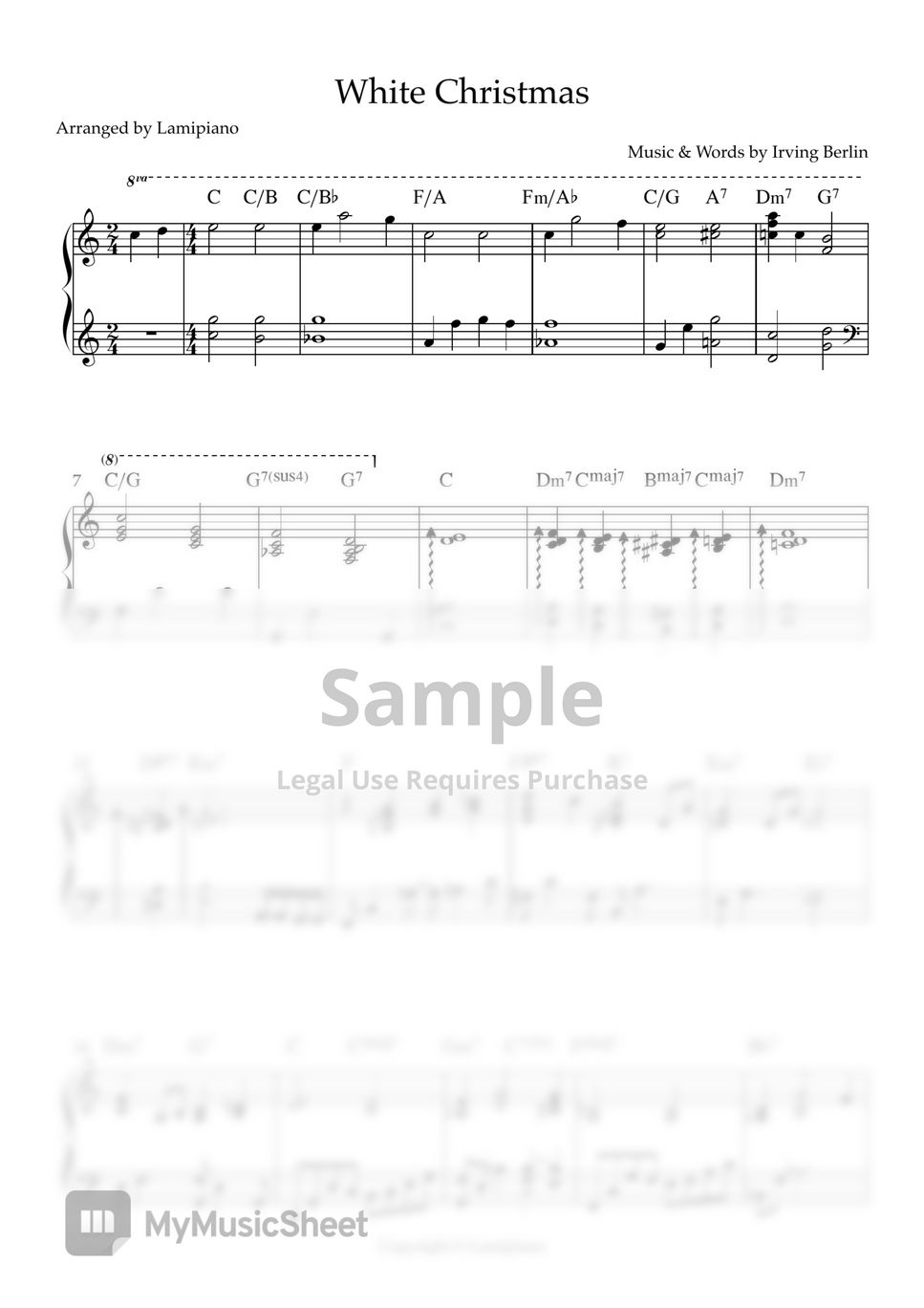 Jingle Bells (Christmas Carol / Jazz / Chords) Partitura by Lamipiano