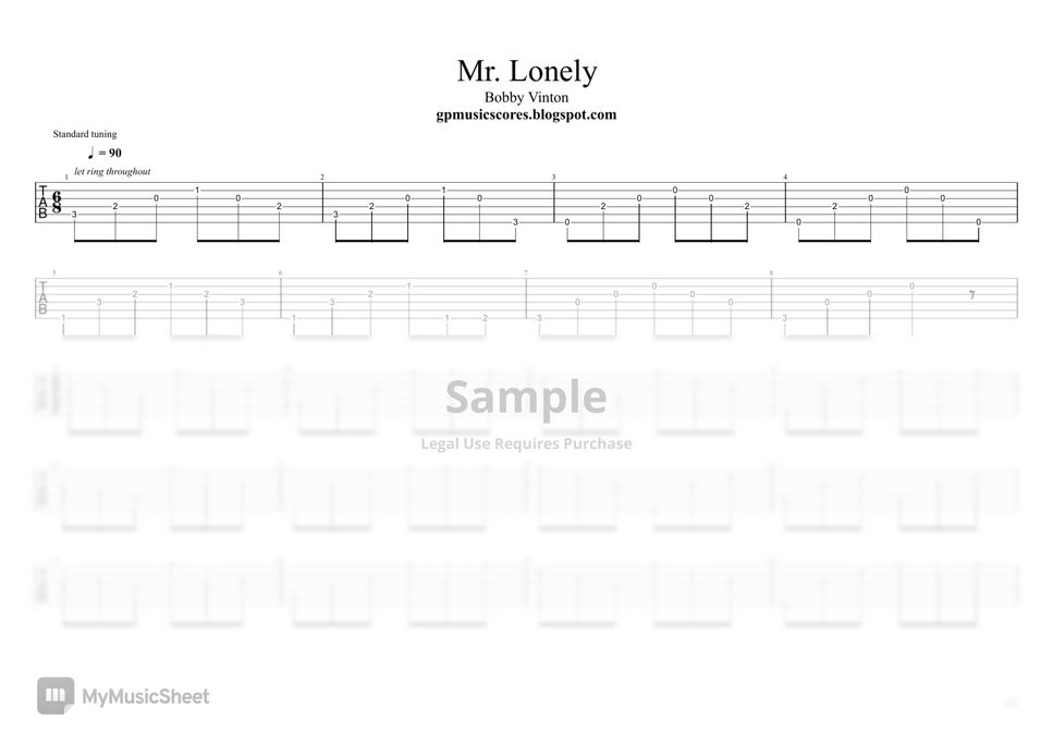 Bobby Vinton - Mr Lonely by gpmusicscores