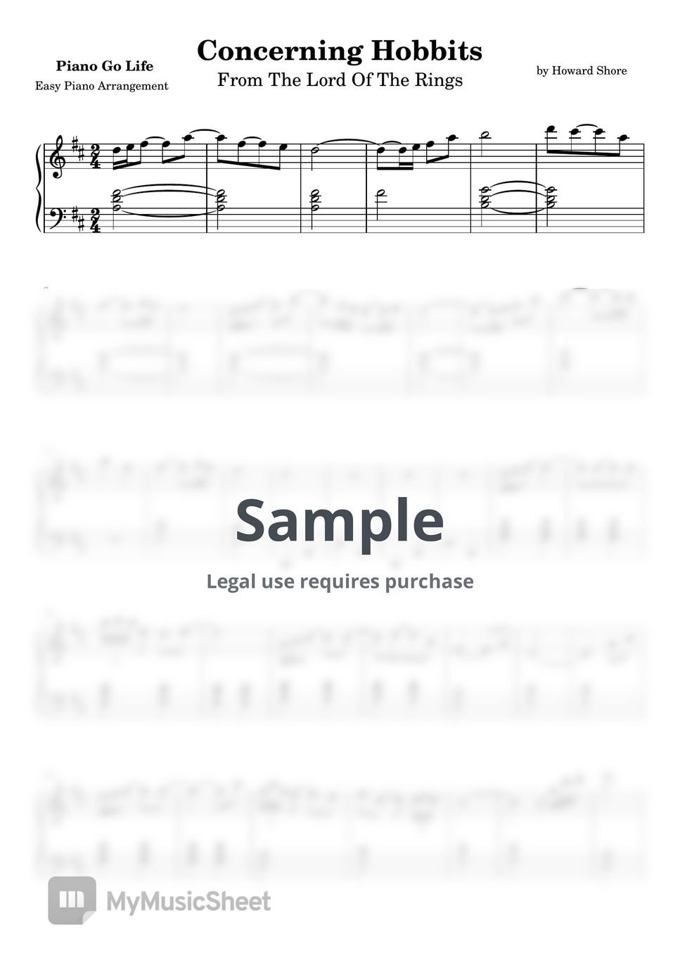 Howard Shore - Concerning Hobbits (EASY) by Piano Go Life