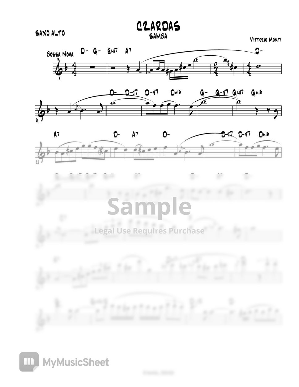 Csárdás Sheet music for Saxophone tenor (Solo)