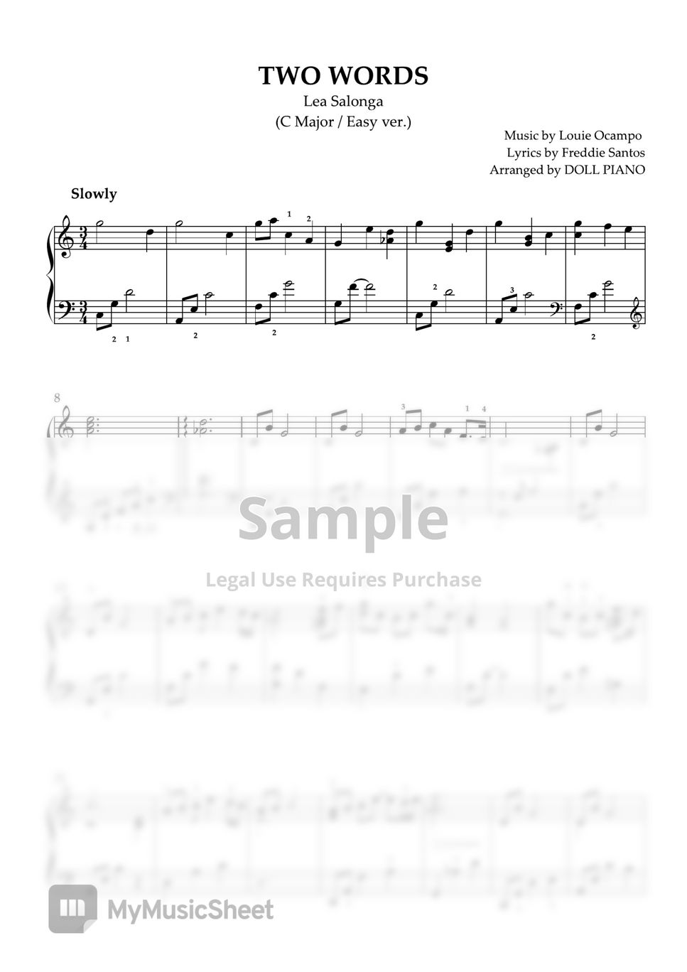 lea-salonga-two-words-easy-ver-in-c-major-with-lyrics-sheet-by