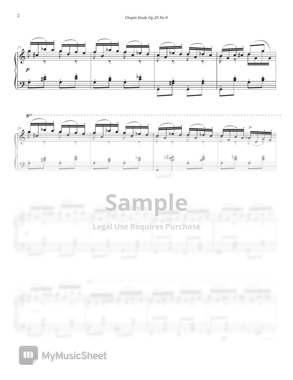 F. Chopin - Chopin Etude Op.25 No.9 (Butterfly) (Intermediate, C key) by Jinnie J