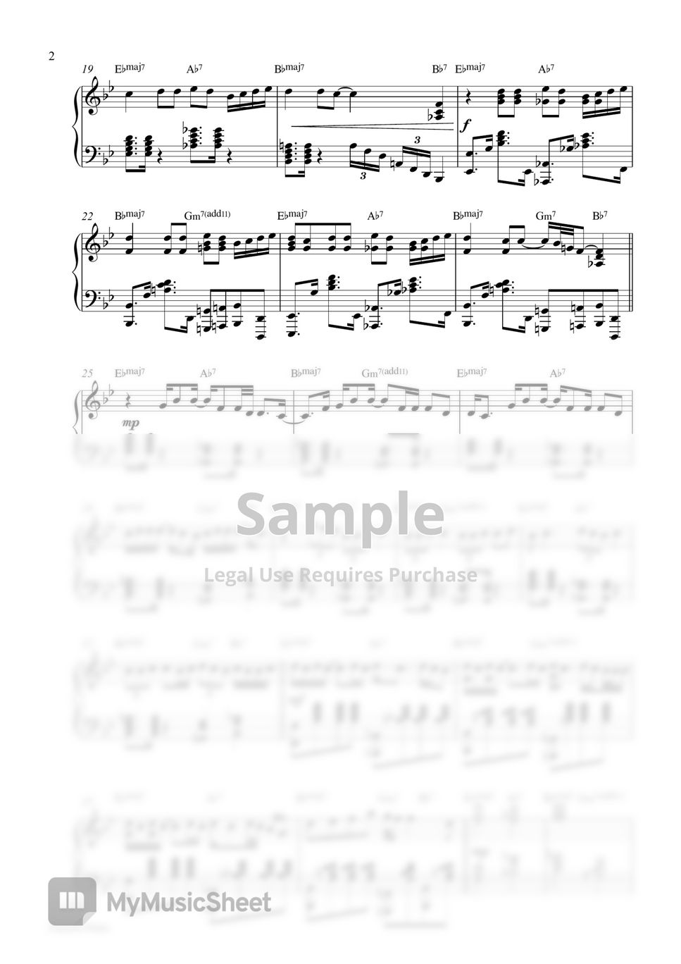 V - Love Me Again (Piano Sheet) by Pianella Piano