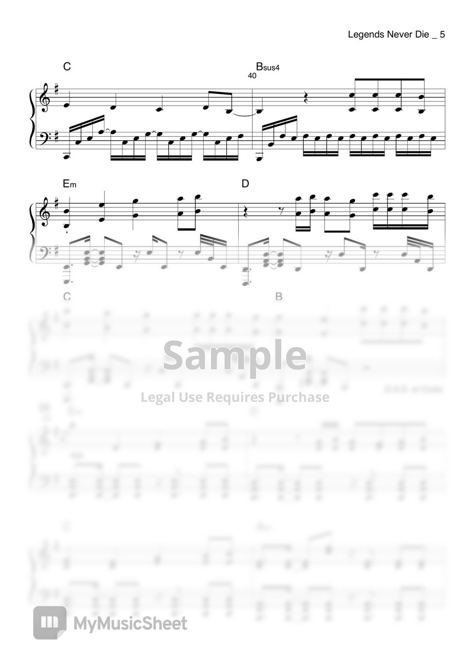 Legends Never Die – League of Legends [With All Instruments] Sheet