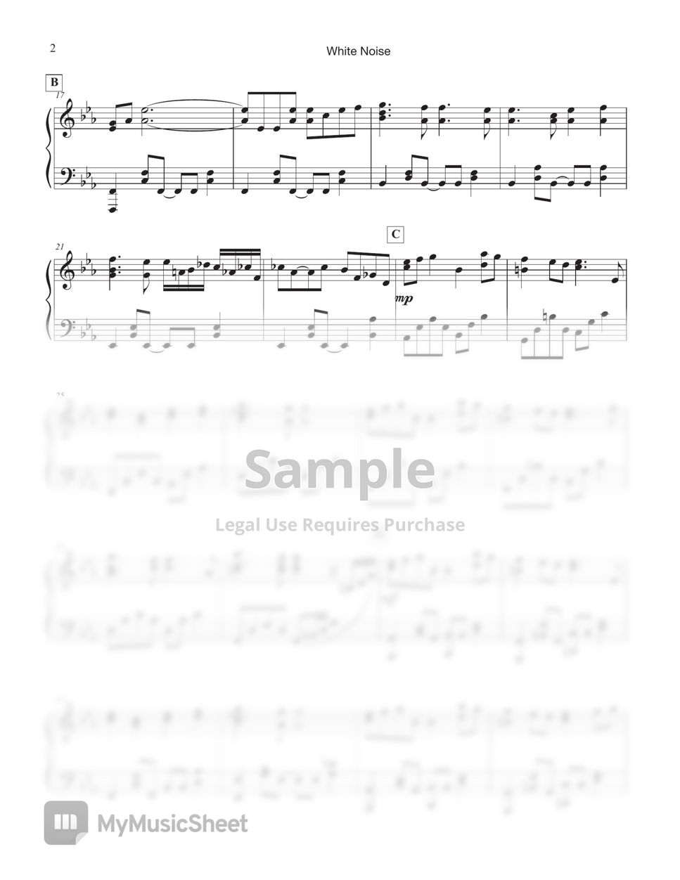 Official HIGE DANdism - White Noise Sheets by Tully Piano