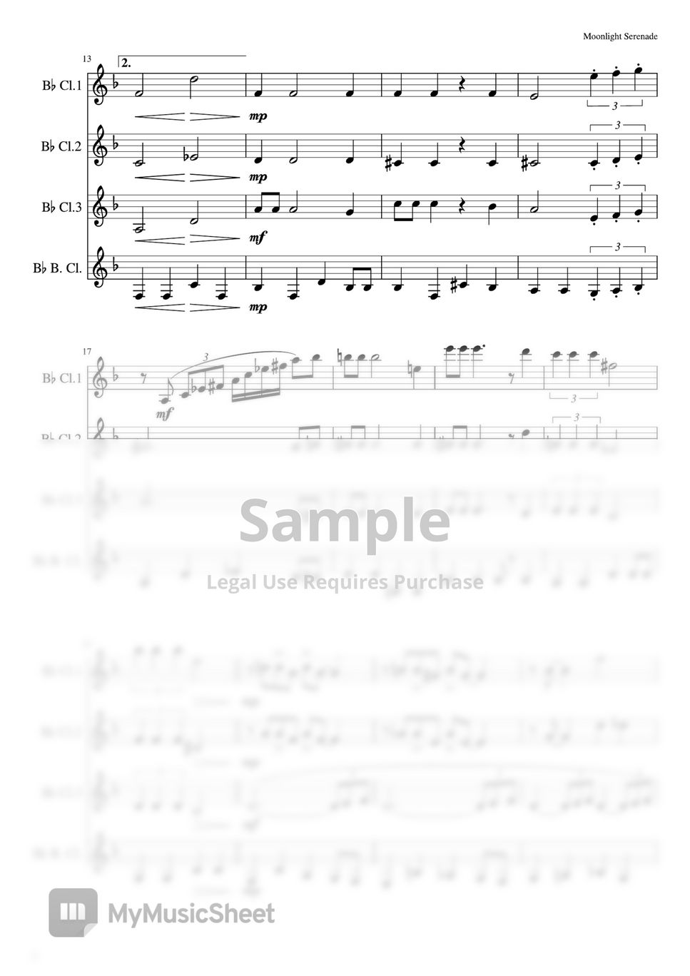 Glenn Miller - Moonlight Serenade for Clarinet Quartet (Clarinet Quartet 클라리넷콰르텟) by Hyeonjong SONG