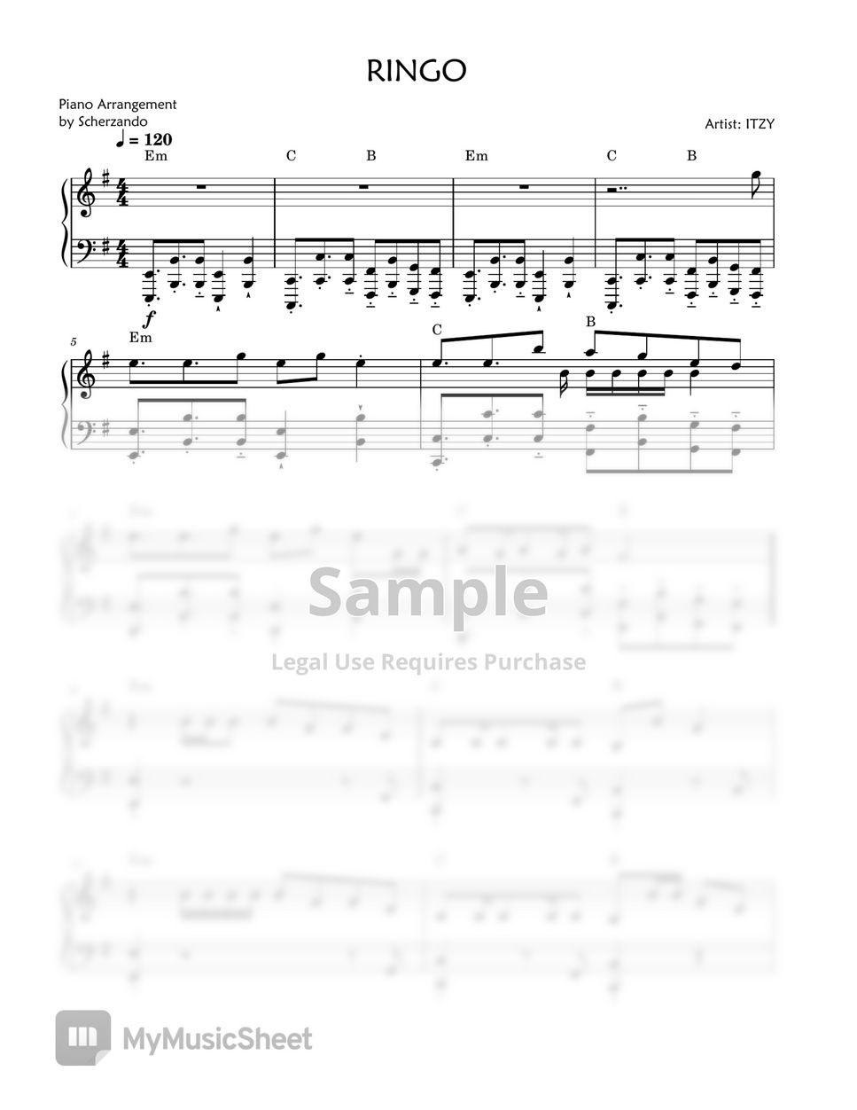 ITZY - RINGO (Piano Arrangement) by Scherzando