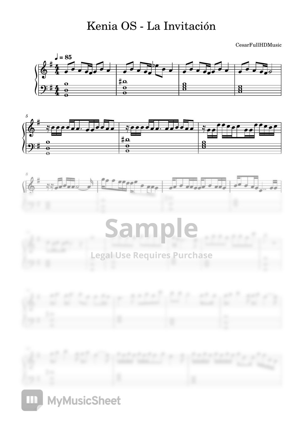 Kenia OS La Invitaci n Spartito
