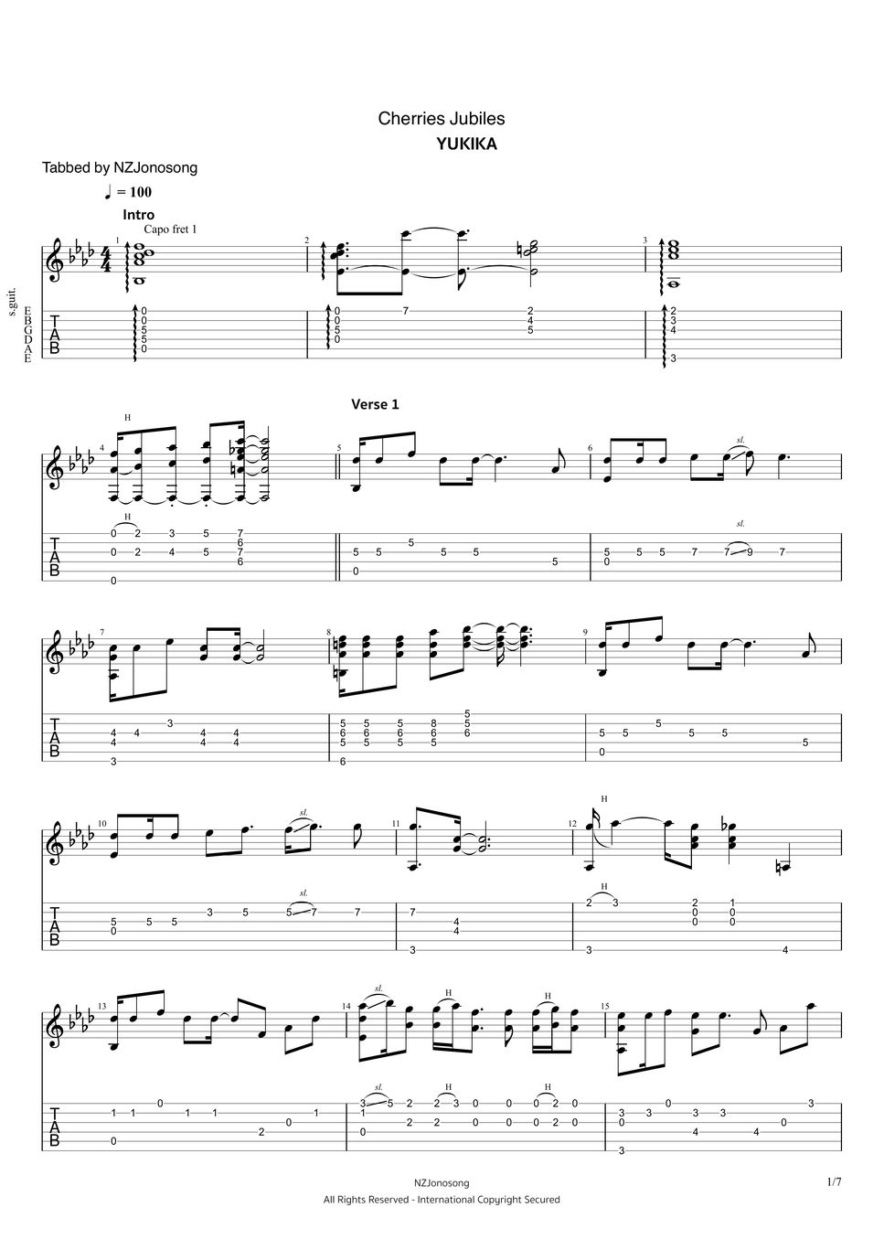 YUKIKA Cherries Jubiles (Normal, 9/10) Sheets by NZJonosong