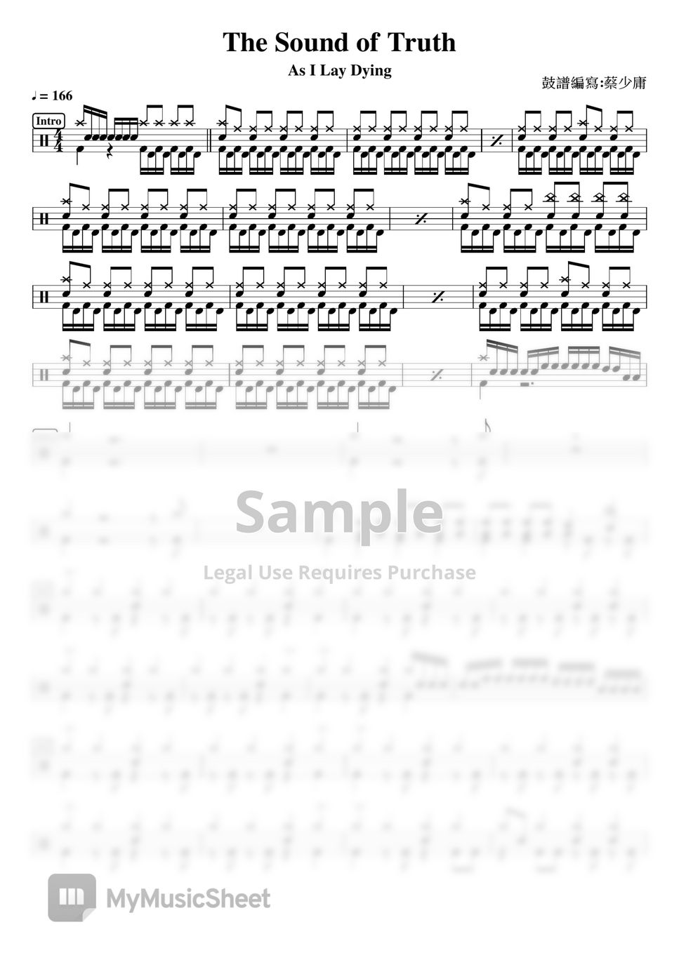 As I Lay Dying - The Sound Of Truth Sheets By DrummerFrank