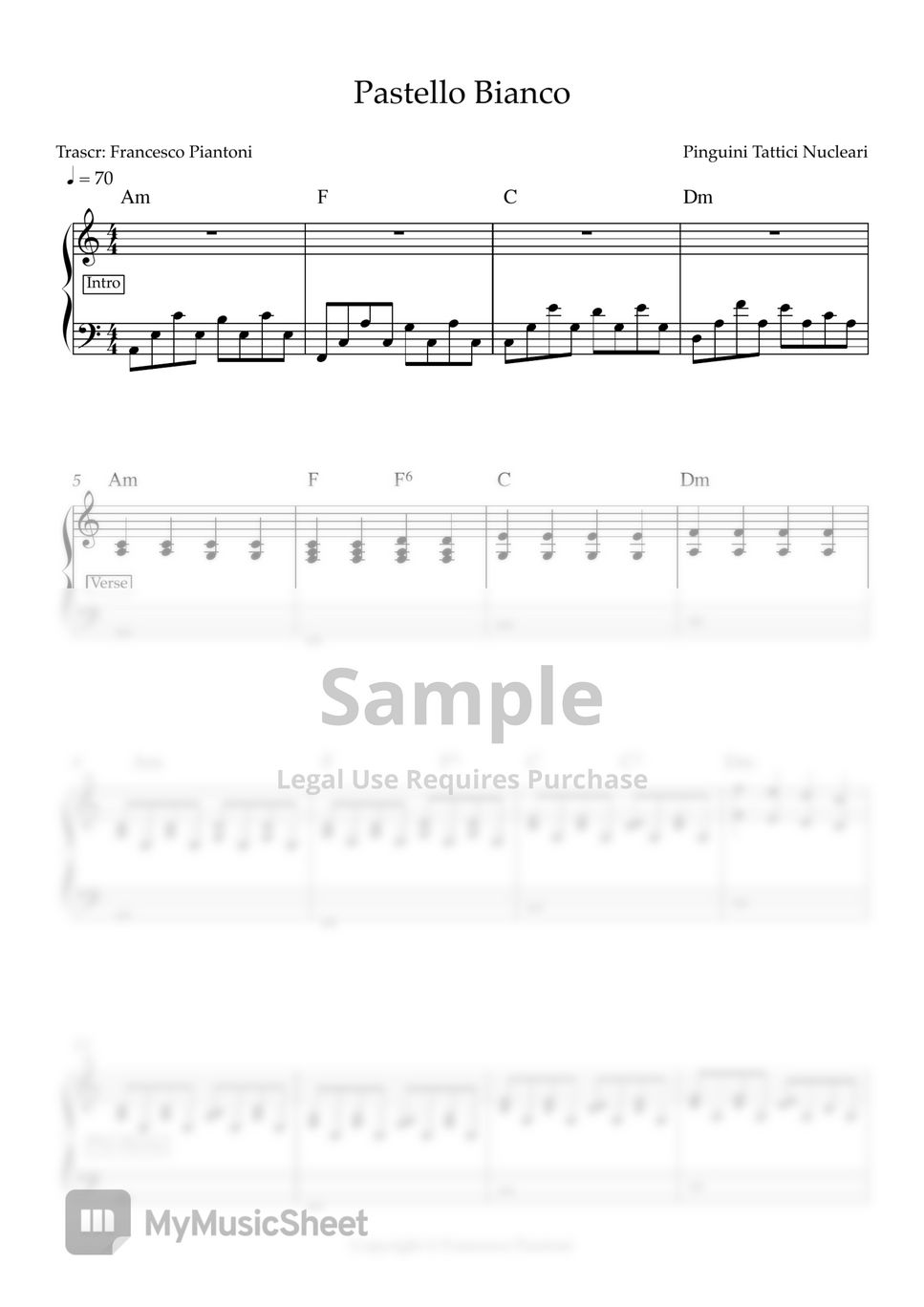 Pastello Bianco Sheet Music