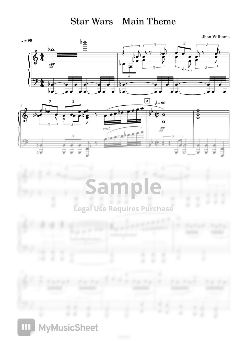 Jhon Williams - Star  Wars Main Theme (スターウォーズピアノ、star wars Piano) by AsukA