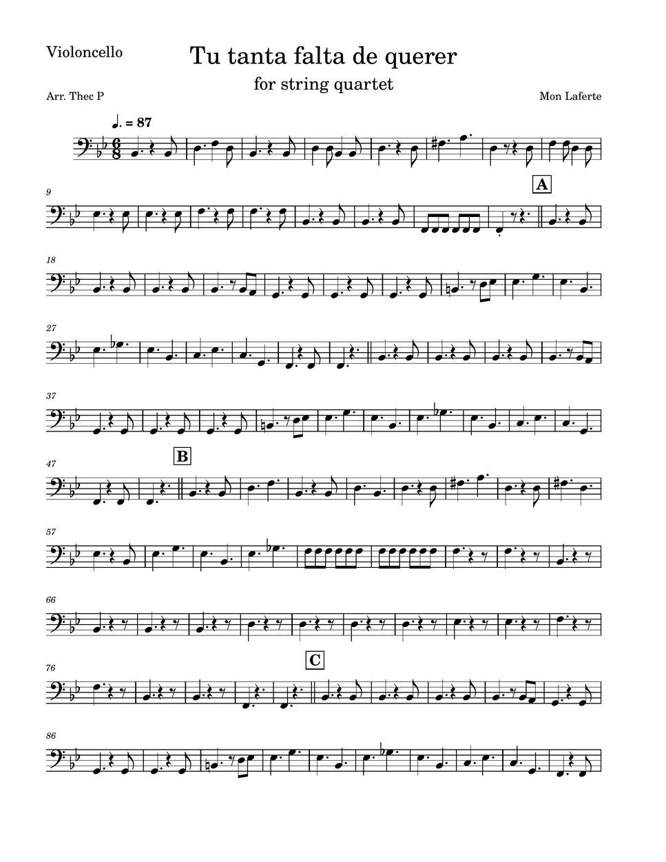 Mon Laferte Tu falta de querer (String quartet) Sheets by Thec P