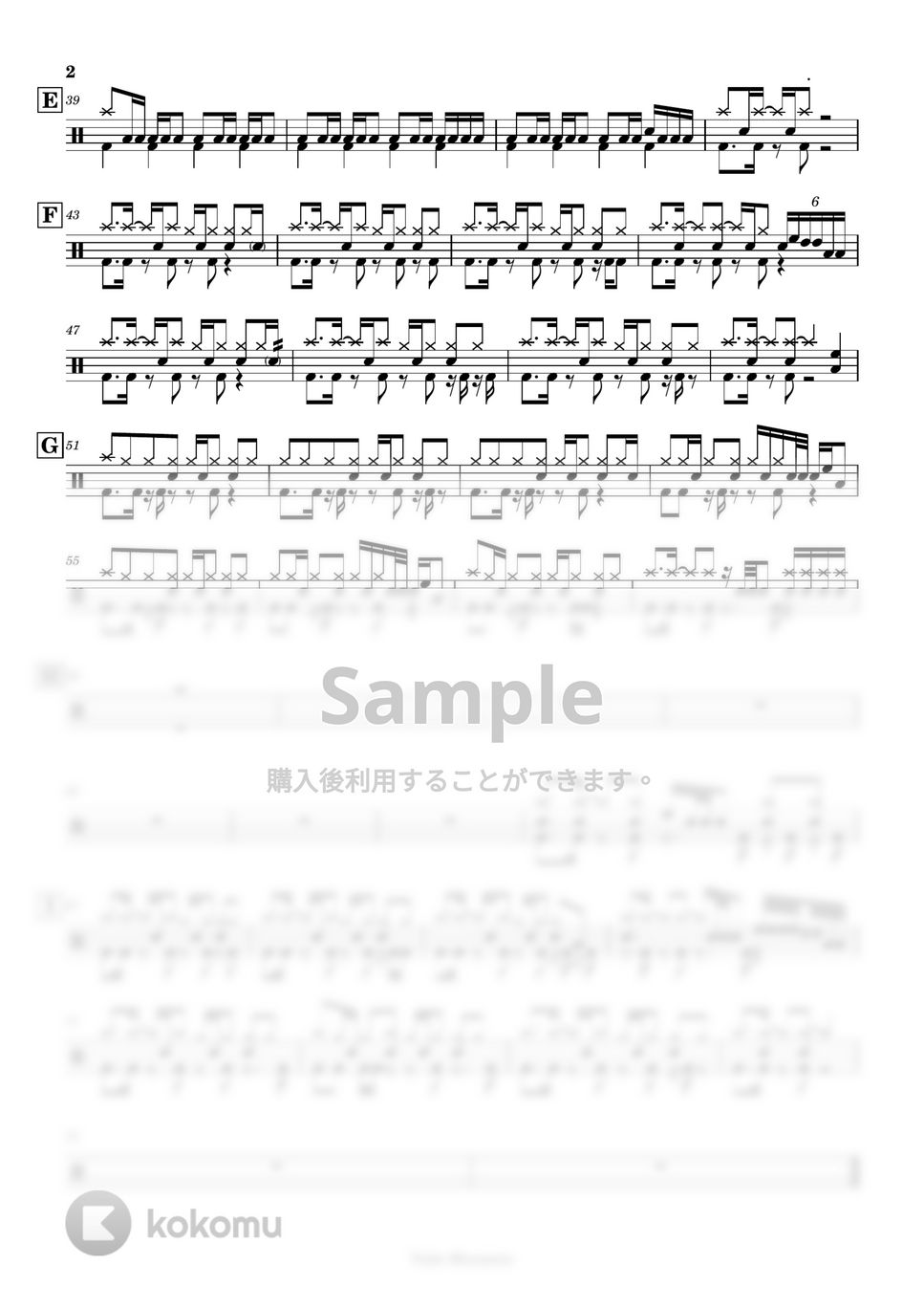 milet - 【ドラム譜】Anytime Anywhere【完コピ】 by Taiki Mizumoto