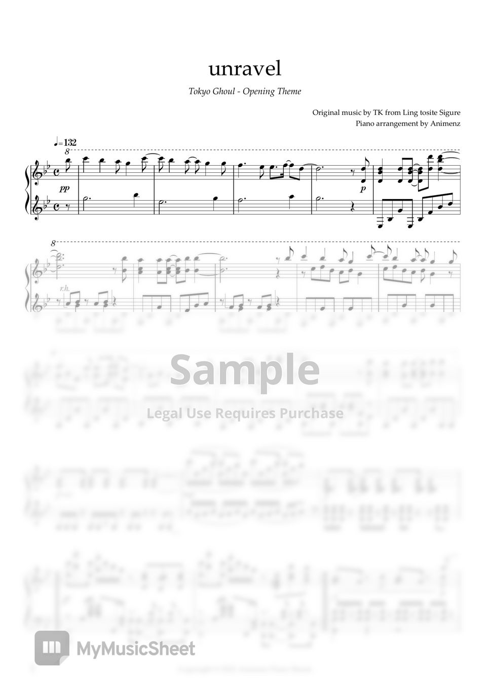 Play Unravel (Tokyo Ghoul) Music Sheet