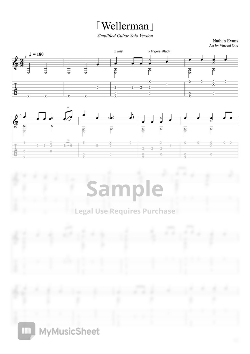 Nathan Evans - Wellerman (Simplified Fingerstyle Guitar) Tab + 1staff ...