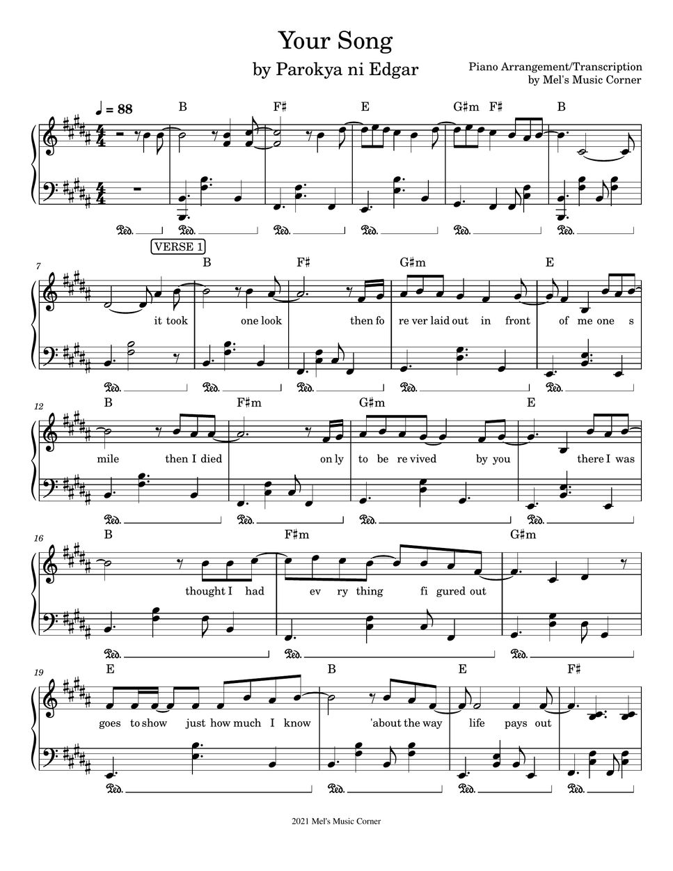 Parokya ni edgar your song piano sheet music sheets by mel s music